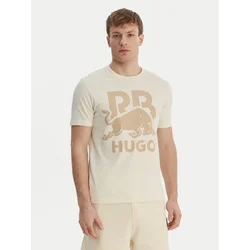 HUGO Majica Dlix_RB 50559696 Écru Regular Fit