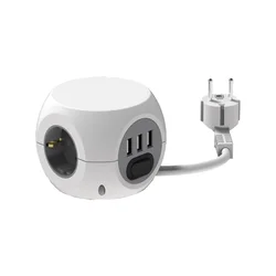 PP3/1,5/3USB punjač priključnica Mini Cube 3/3USB 1,5met
