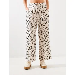 Bianco Lucci Womens Leopard Print Satin Trousers MBMS006