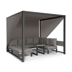 Blumfeldt Havanna Pavillon & Lounge-Set, 270x230x270cm, 4 dvojni sedeži, antracit siva - Blumfeldt