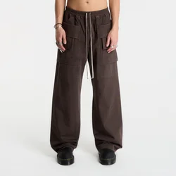 Hlače Rick Owens DRKSHDW Creatch Wide Cargo Drawstring Pants Dark Dust S