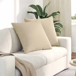 Jastučići za sofu 2 pcs Krema 60 x 60 cm tkanina
