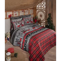 Lessentiel Maison Set prekrivač i jastučnica Christmas, 160x220 cm, Crveni