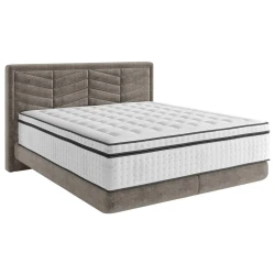 Carryhome POSTELJA BOXSPRING 140 cm x 200 cm , tekstil siva