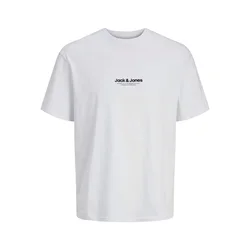 JACK & JONES Majica JWHVESTERBRO črna/bela