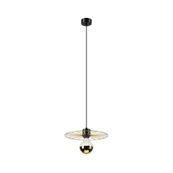 Luster na sajli MONTANA 1xE27/15W/230V prečnika 30 cm zlatna/crna