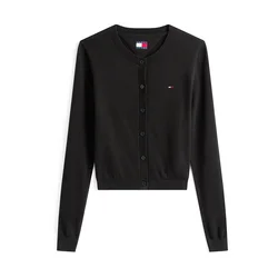 Tommy Jeans Pletena jopa ESSENTIAL črna