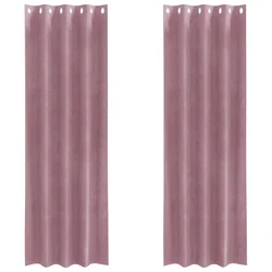 Zavjese za zamračivanje 2 pcs Tamno ružičasta 140 x 225 cm