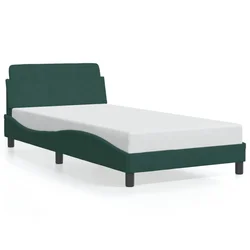 Okvir za krevet Dover tamnozeleni 100x200 cm baršunasti