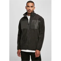 Patched microfleece jacket black