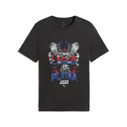 PUMA Fanpack 90s Bespoke Relaxed Tee Men, Football, Black/Red, XS