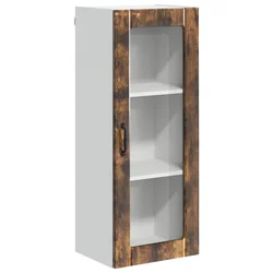 Vidaxl Stenski stekleni omarica LUCCA Dimljen hrast 40 x 31 x 100 cm