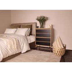 Hanah Home Komoda YUNA 70x86x40cm Hrast-Crna