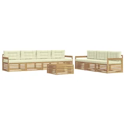 Set vanjskih sofa 8 pcs Bijela i krem 79 x 79 x 37 cm Poliester