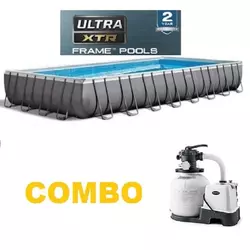 INTEX Vanjski bazen Ultra Metal COMBO 975 x 488 x 132 cm, piješćena filter pumpa i generator klora, New Technology XTR