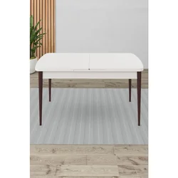 Hanah Home trpezarijski sto na razvlačenje Rut, 132 × 80 cm (razvučen 170 cm), bela ploča, noge boje oraha