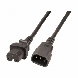 EFB napajalni kabel 220V podaljšek 1m C14-C15 črn