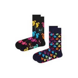 Happy Socks Nogavice 2-Pack Dog Socks, črna