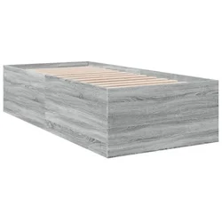 Vidaxl Posteljni okvir siva sonoma 75x190 cm inženirski les