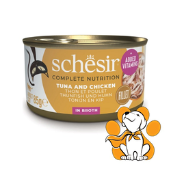 Schesir Cat Tuna & Chicken in Broth 85g, Hrana Za Mačke Sa Tunom i Piletinom