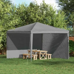 Zid šatora za zabavu 2 pcs Svjetlosiva 400 x 195 cm PE i čelik