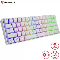 GENESIS THOR 660 gaming tipkovnica, mehanska, žična USB Type-C/brezžična Bluetooth, RGB LED osvetlitev, Anti-Ghosting, F1 - F12, aplikacija, bela