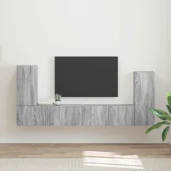 Set TV komoda 4 pcs Siva Sonoma Konstruirano drvo