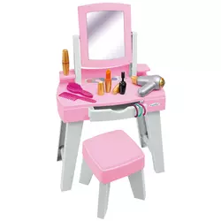 Kozmetički stolić sa stolicom My Very First Beauty Table Ecoiffier sa sušilom za kosu i 11 dodataka od 18 mjes