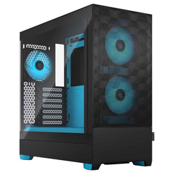 Fractal Design Gejmersko kućište Pop Air, RGB, Cyan Core, TG Clear, Tint, Mid-Tower, 2 USB, Crno