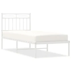 Vidaxl Kovinski posteljni okvir brez vzmetnice z vzglavjem 75x190 cm