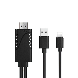 USB Kabl KONFULON T01 Lightning AV/Mobile phone HDTV, Crna