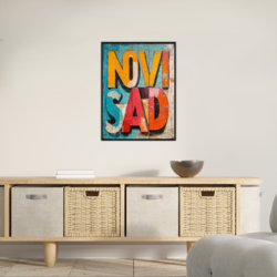 Canvas Slika na platnu Grafiti Novi Sad 75x100cm, Sa ramom, Crni