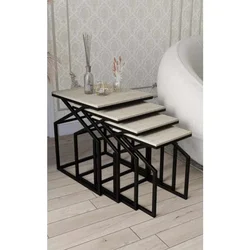 Hanah Home Uygar set stolića (umetnuti), crna (4 kom)