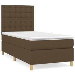 vidaXL vidaXL Box spring postelja z vzmetnico temno rjava 80x200 cm blago, (20899985)