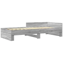 Vidaxl Posteljni okvir siva sonoma 90x190 cm inženirski les