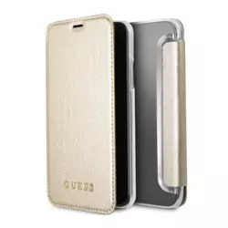 Maska na preklop Guess Book za iPhone X zlatna.