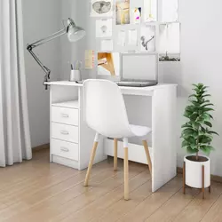 Radni stol s ladicama bijeli 110 x 50 x 76 cm od iverice