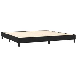 vidaXL Box spring postelja z vzmetnico črna 200x200 cm žamet
