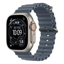 Apple Watch Ultra 3 Ocean Band Natural with Anchor Blue band
