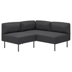 LILLEHEM Modularna ugaona sofa dvosed, Gunnared tamnosiva/metal
