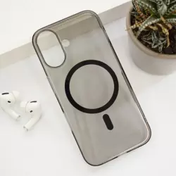 Maska Transparent Mag Case za iPhone 16 crna