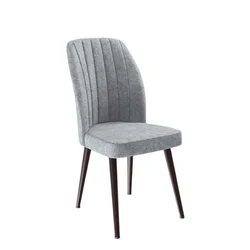 Hanah Home set trpezarijskih stolica Platinum 4 kom, siva tkanina Jerry, braon metalne noge