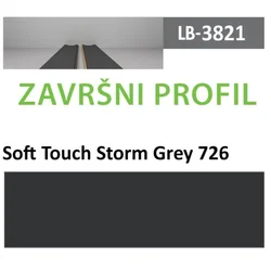 Profil Zidni MDF Završni LB-2050-B Soft Touch Storm Grey (726) 2800x133x18mm ( 026-112 )