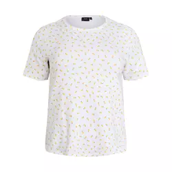Zizzi Majica Luna rumena/temno zelena/bela