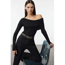 Trendyol Milla Ženska bluza Twoaw25Bz00262, Crna