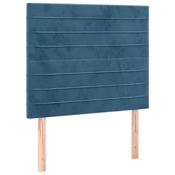 Vidaxl Vzglavje postelje temno modro 100x5x118/128 cm žametno