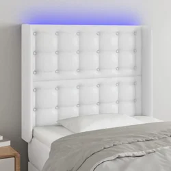 LED uzglavlje bijelo 93x16x118/128 cm od umjetne kože