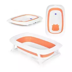 ECO TOYS Sklopiva kadica za bebe sa odvodom Cow, narandžasta