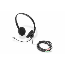 Stereo Office Headset, On Ear, noise reduction kabel 1.95 m, 2x3,5mm stereo jacks