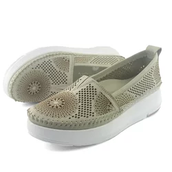 Mona Shoes Ženske mokasine, Kožne, Bež